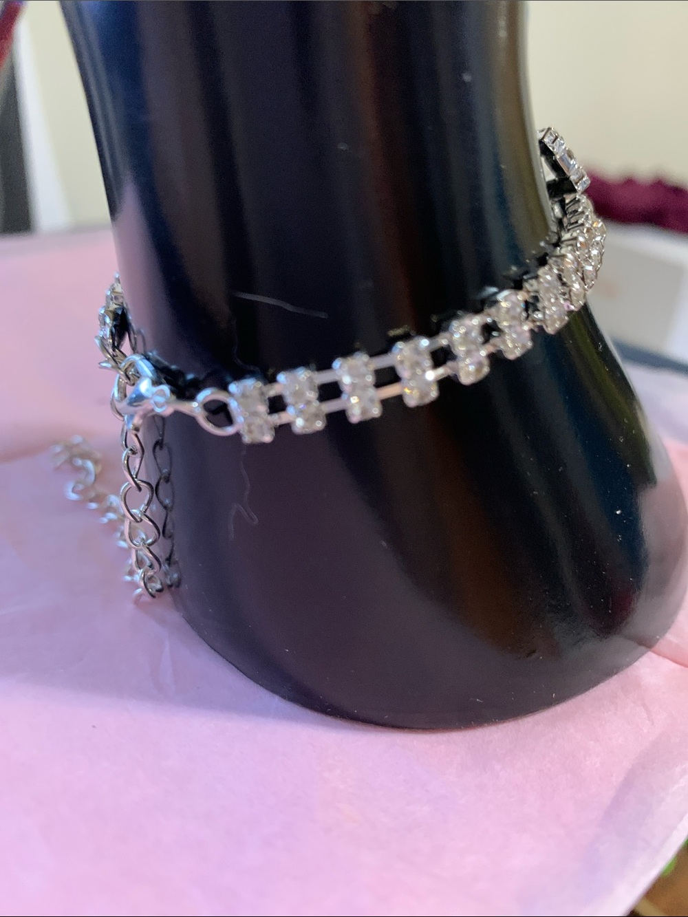 Crystal Butterfly Bracelet - Silver Rhinestone Accent - Picture 7 of 9